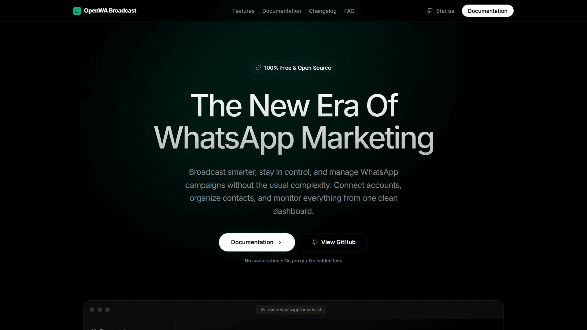 Open WhatsApp Broadcast